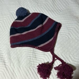 Blue and purple fleece lined hat